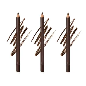 Systemous 24 hr Waterproof Eyeliner Double Sharpenable Eye Pencil, 2 in 1 Eyeliner and Eyebrow Pencil, No Smudging, Fading, Smooth and Easy to Color (03# Brown 3pcs)