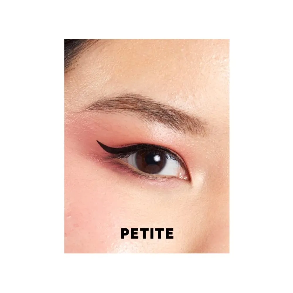 The Quick Flick Winged Eyeliner Stamp – Waterproof & Smudge Proof Vegan Cat Eye Stamp Eyeliner – 3mm Thick Winged Stamp & 8mm Petite Felt-Tip Liquid Hypoallergenic Eyeliner Pen (Intense Black-2 Pen)