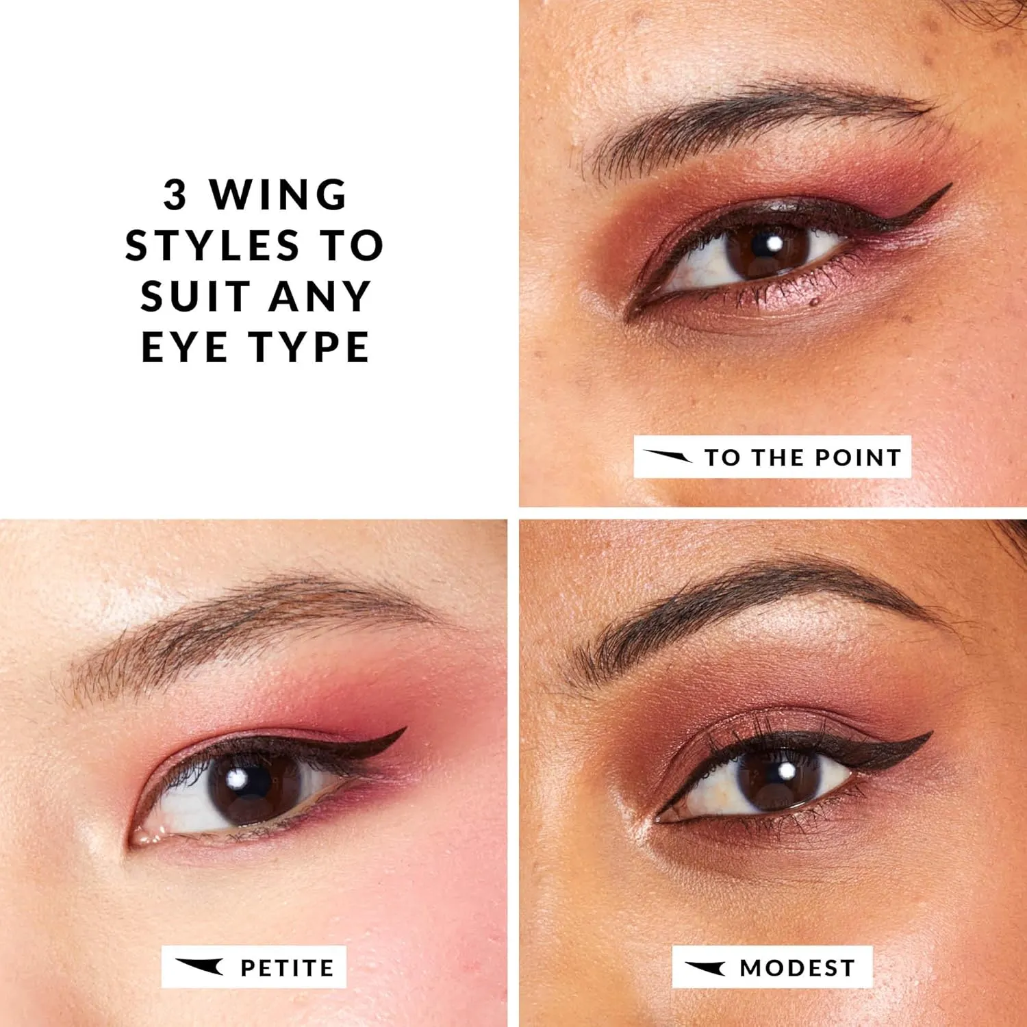 The Quick Flick Winged Eyeliner Stamp – Waterproof & Smudge Proof Vegan Cat Eye Stamp Eyeliner – 4mm Thick Winged Stamp & 10mm Modest Felt-Tip Liquid Hypoallergenic Eyeliner Pen (Hot Fudge-2 Pen)