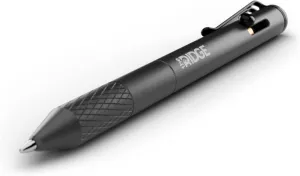 The Ridge Bolt Action Ballpoint Pen | Metal Retractable Compact Writing Instrument | Textured Grip & Internal Pressurized Refill | Aluminum Gunmetal