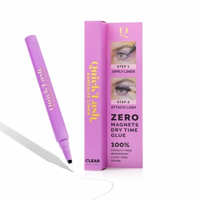 The Quick Flick - Quick Lash Adhesive Liner, 2-in-1 Felt-Tip Eyeliner Pen and Reusable Lash Adhesive, Alternative to Eyelash Glue Pen and Magnetic Eyeliner Pen for False Lashes, Clear, 0.9 ml