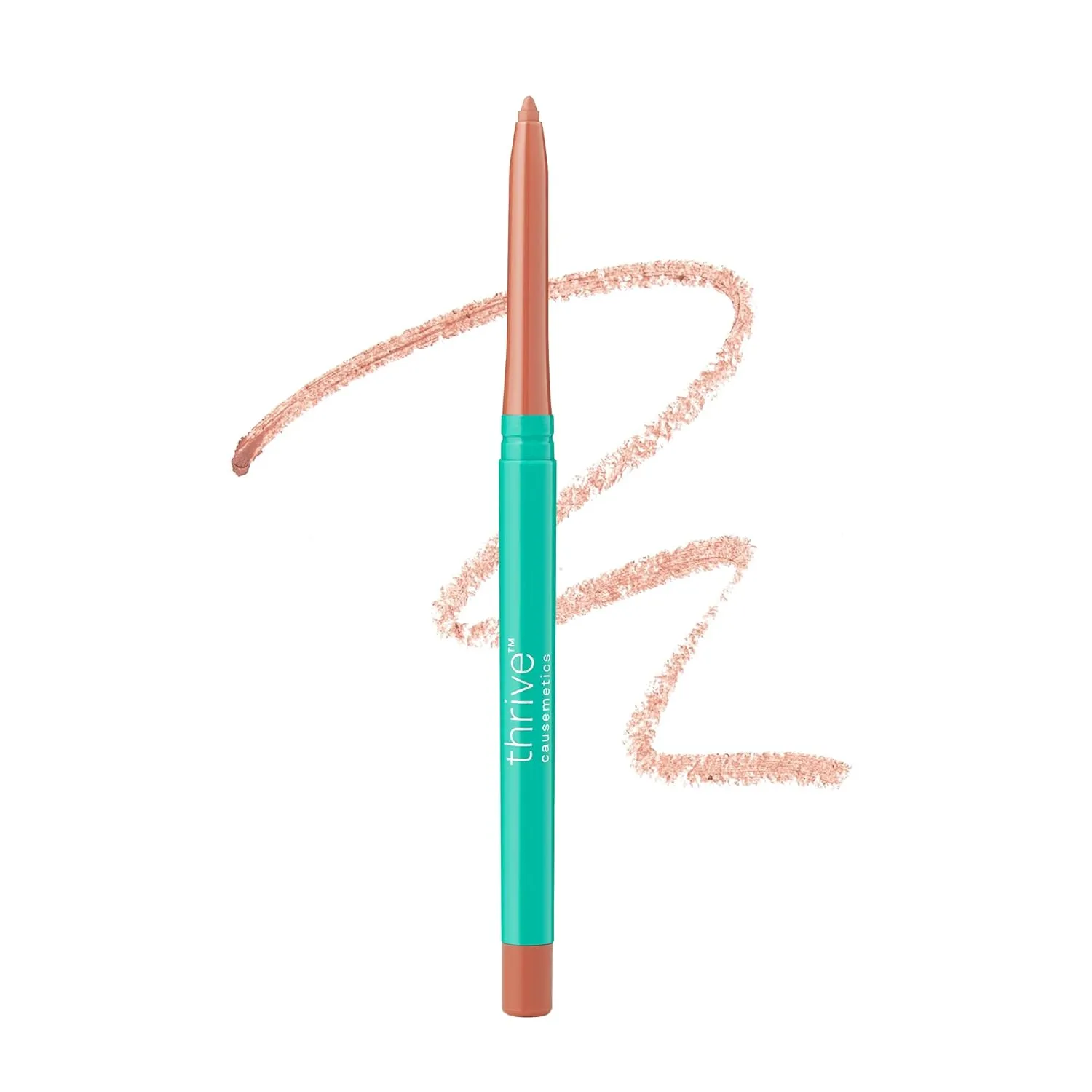Thrive Causemetics Lip Filler Long-Wearing   Plumping Lip Liner, Shea Butter Hydrating Lip Plumper Retractable Lip Liner Pencil, Built In Sharpener, Vegan & Cruelty Free, Jillian (Apricot)