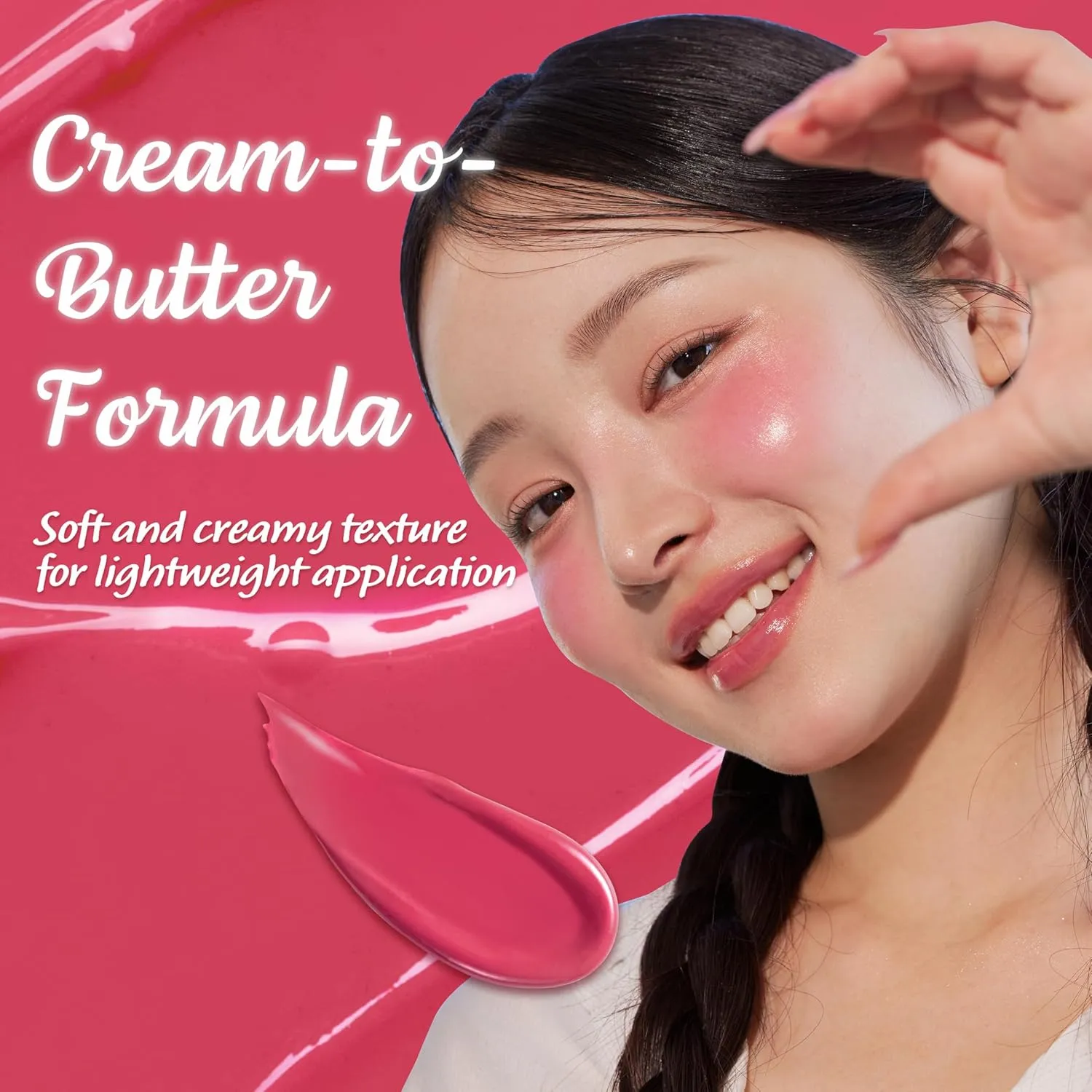 Touch in Sol In My Heart Stick Blush – Korean Cream-to-Butter for Cheeks, Lips & Eyes | Buildable, Hydrating, Long-Lasting Color with Vitamin E, Candelilla Wax & Plant Oils | Punchy Pink, 0.25 oz