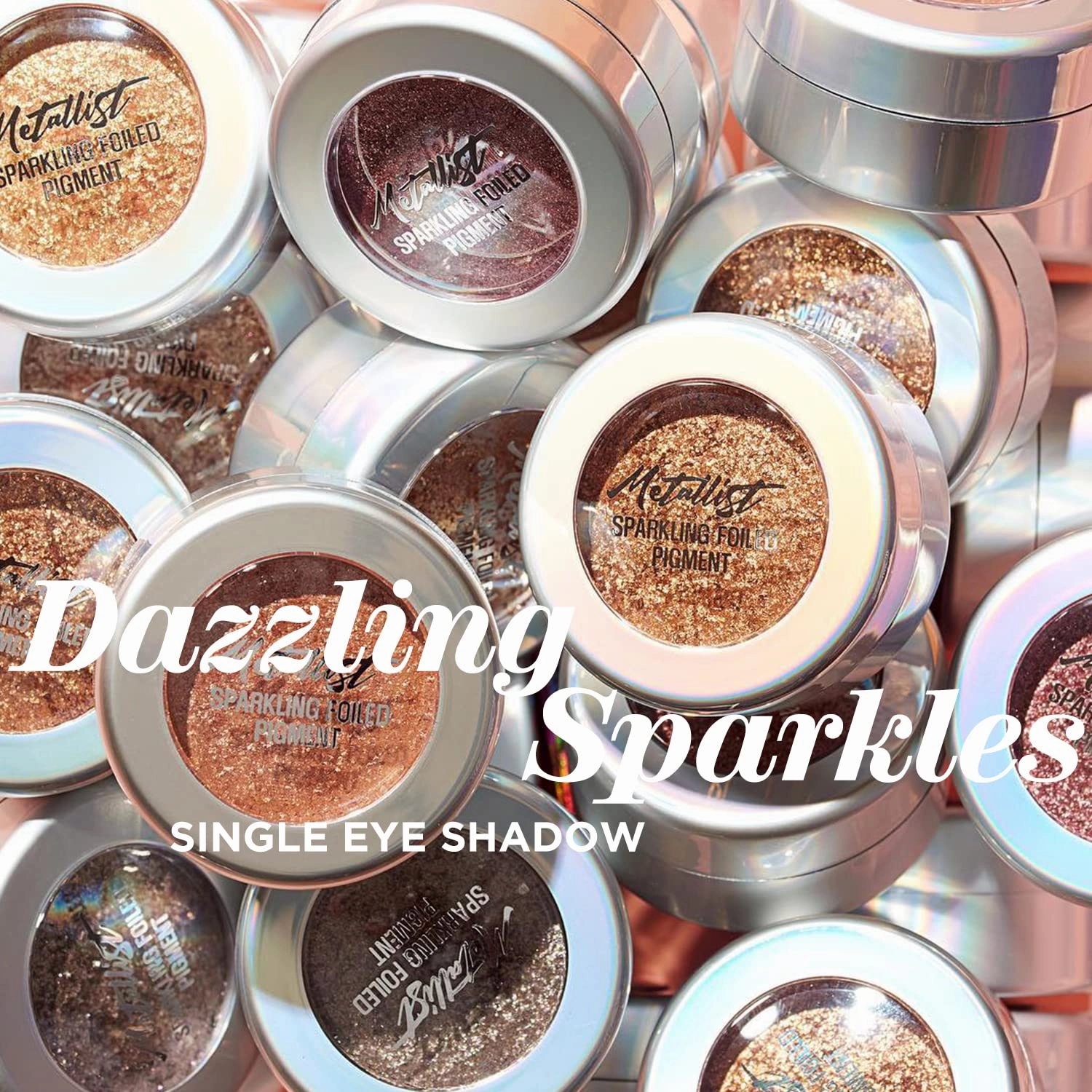 Touch in Sol Metallist Sparkling Foiled Pigment (#6 Persian Rose) - Diamond and Pearl Powders to Create Holographic Look - Dazzling Sparkles Gorgeous Glitter Eye Shadow
