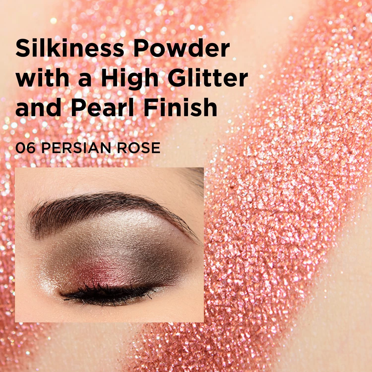 Touch in Sol Metallist Sparkling Foiled Pigment (#6 Persian Rose) - Diamond and Pearl Powders to Create Holographic Look - Dazzling Sparkles Gorgeous Glitter Eye Shadow