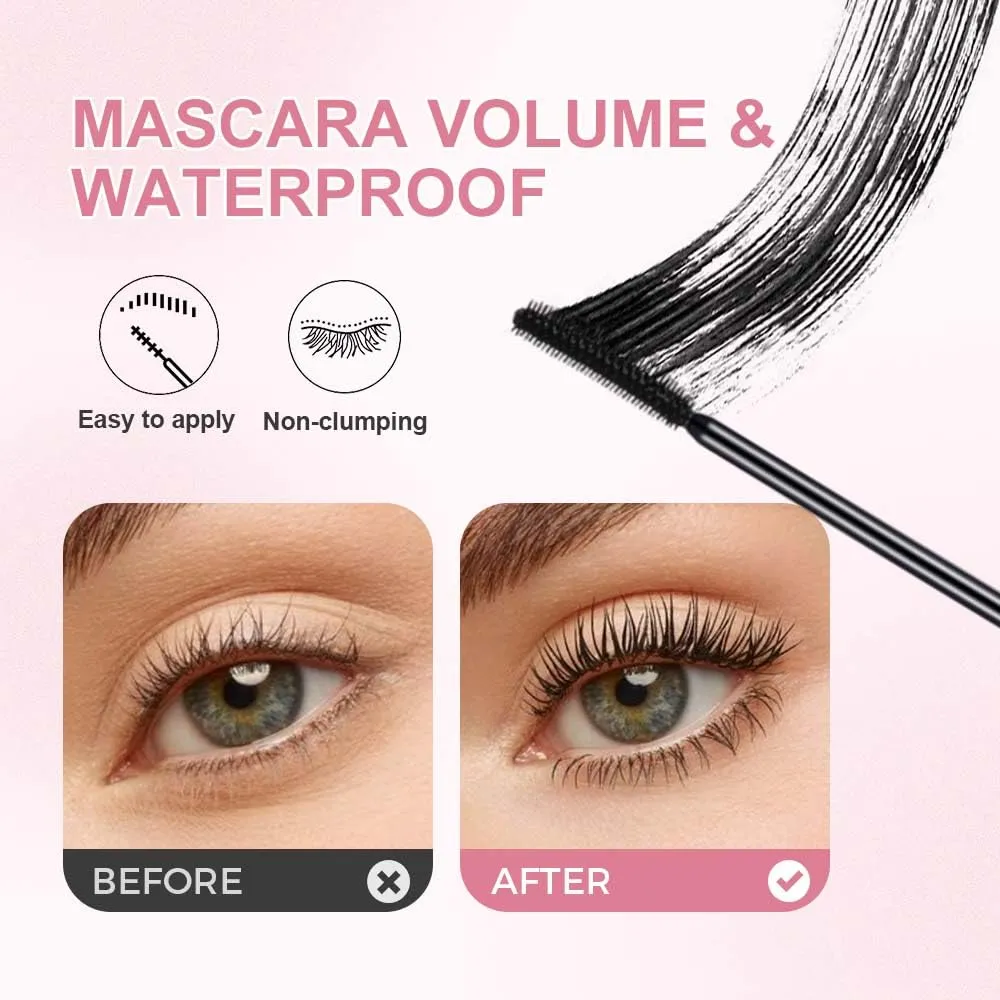 Tubing Mascara 2025 New Curling Mascara Black & Brown for Lash Makeup,Waterproof & Sweatproof Long Lasting Non-Smudged Magic Mascaras (Black/2pcs, One Size)