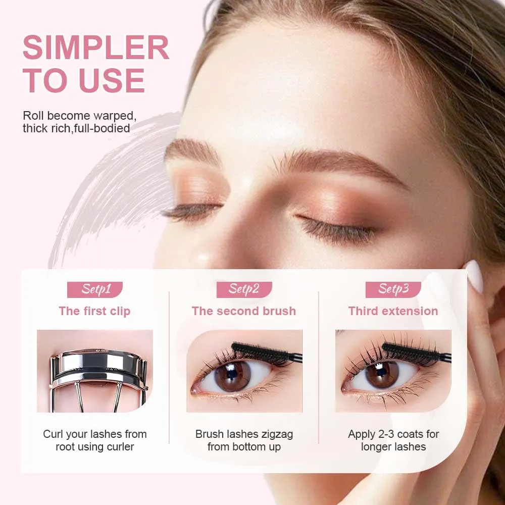 Tubing Mascara 2025 New Curling Mascara Black & Brown for Lash Makeup,Waterproof & Sweatproof Long Lasting Non-Smudged Magic Mascaras (Black/2pcs, One Size)