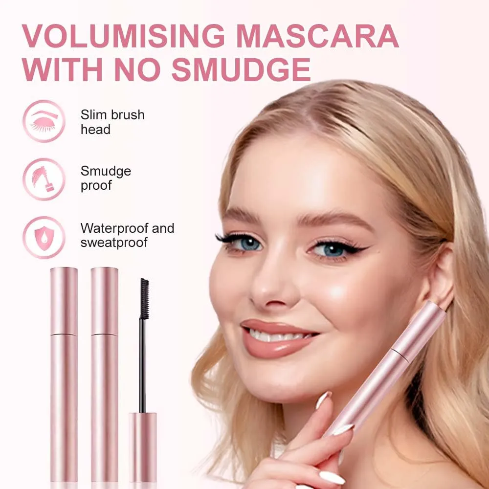 Tubing Mascara 2025 New Curling Mascara Black & Brown for Lash Makeup,Waterproof & Sweatproof Long Lasting Non-Smudged Magic Mascaras (Black/2pcs, One Size)
