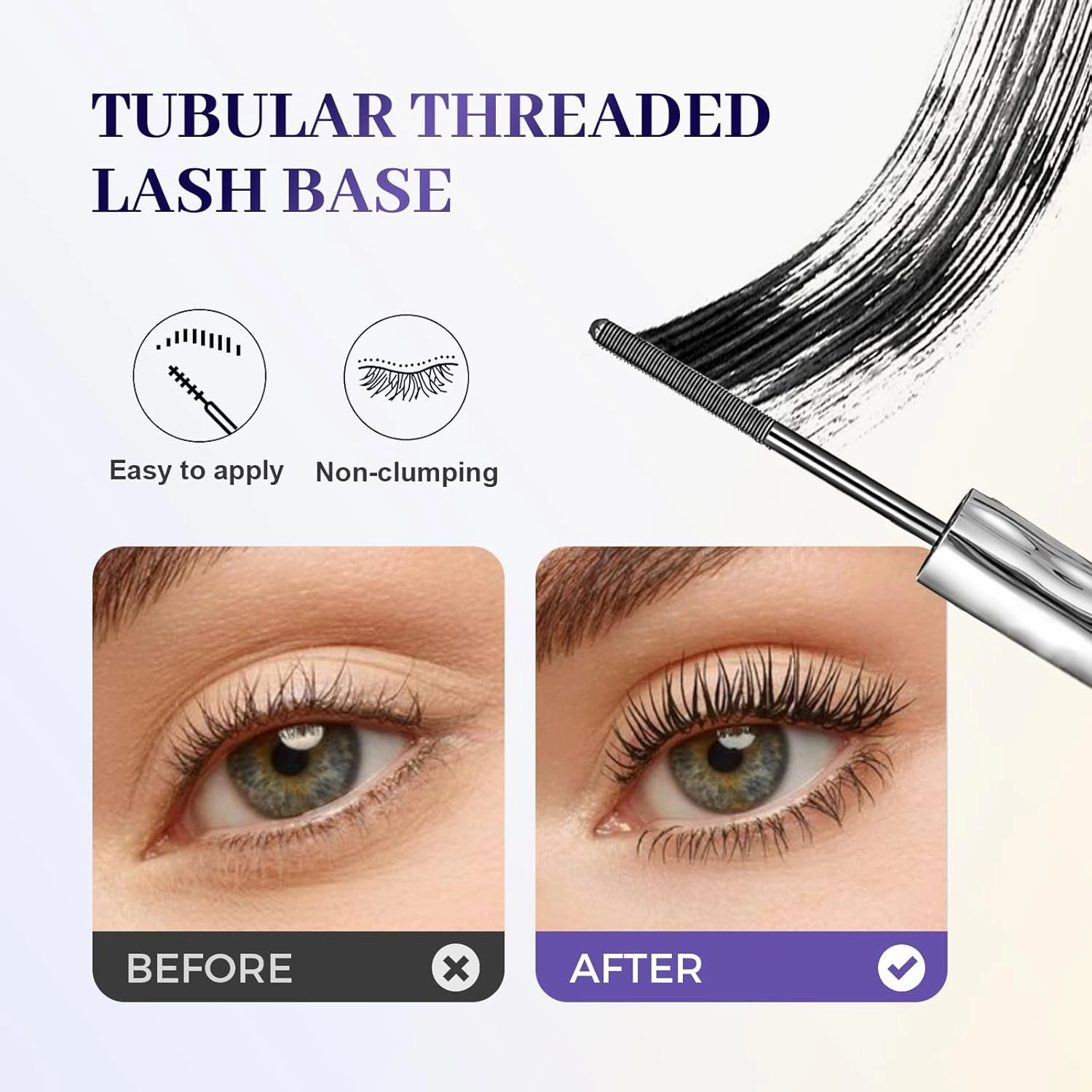 Tubing Mascara Black & Brown for Lash Makeup, Material Mascara Tubing, Lengthening and Curling, Smudge Proof, Non Clumping, Long Lasting and Waterproof (2pcs Black A, 1.2 FL OZ)