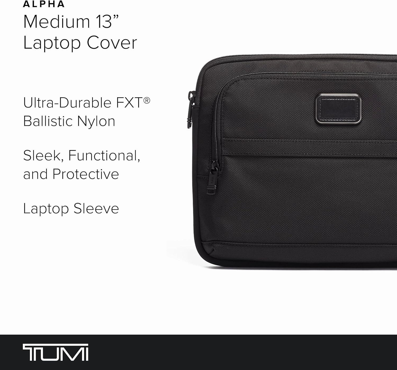 TUMI - Alpha 3 Laptop Cover - Protective Laptop Case for Business & Travel - Durable Computer Sleeve - Fits Up to 13" Laptops - Medium - Black