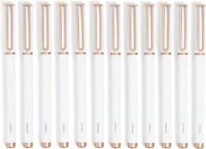 U Brands Catalina Felt Tip Pens, Set of 12, White and Rose Gold, Medium (0.7 mm) Point, Black Ink
