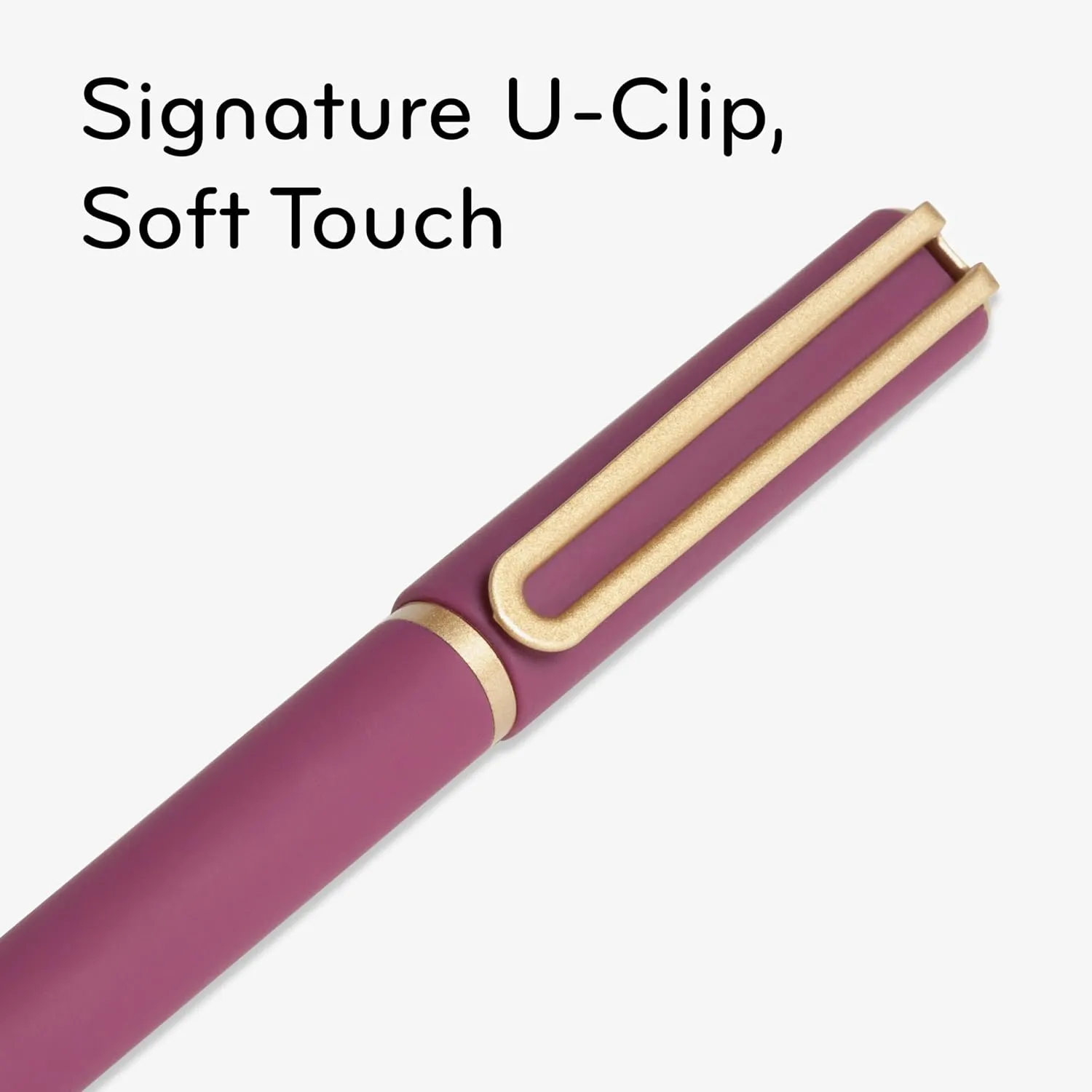 U Brands Catalina Felt Tip Pens, Set of 6, Soft Touch Jewel Tones with Gold Details, Medium (0.7 mm) Point, Black Ink
