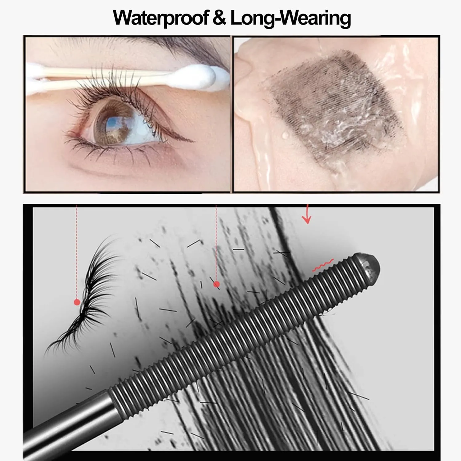 Ultimate Length & Curl Mascara Set, Steel Pipe Eyelash Primer, Steel Tube mascara Primer, 2025 New Waterproof Black Washable Metal mascaras, Iron Wand mascara,Waterproof & Sweat-Resistant (2pcs, 1)