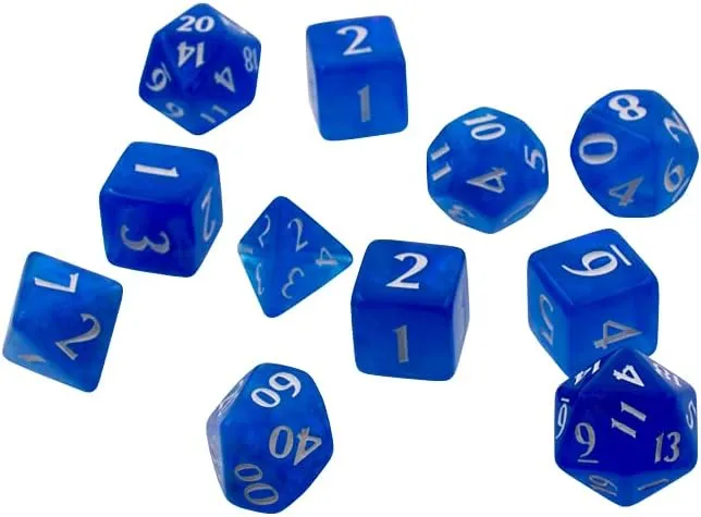 Ultra PRO - Eclipse 11 Dice Set (Pacific Blue) - Great Dice Set for All Kinds of Card Games and Board Games Such As, DND, MTG, and RPG - UP Your Game with Ultra PRO