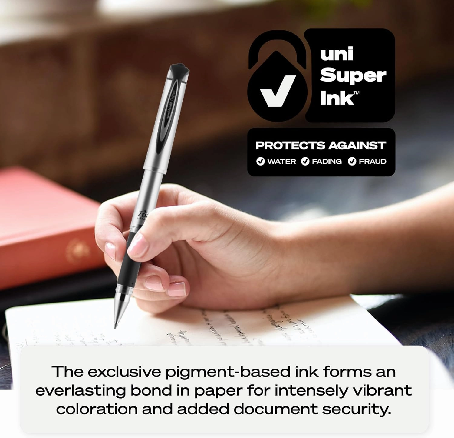 uniball 207 Impact Gel Pen, Stick, Bold 1 Mm, Red Ink, Black Barrel