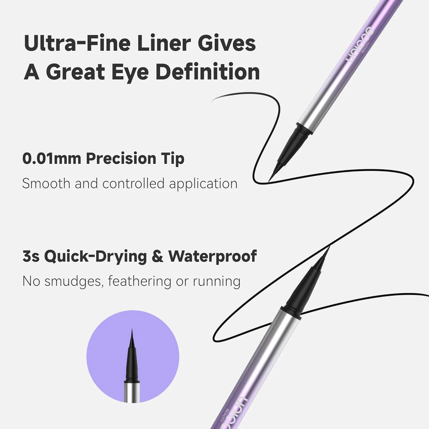 Unicos 2-IN-1 Lower Lash Stamp, Bottem Lash Stamp with Ultra-Fine Eyeliner Pen, Natural Eyelash Stamp, Easy to Use, Long-Lasting, Waterproof, Smudge-Proof, Gifts for Her