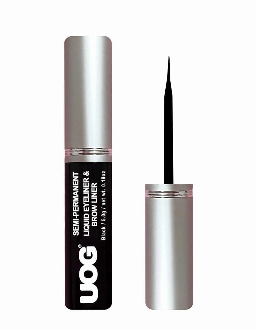 UOG Liquid Eyeliner & Eyebrow Liner - Waterproof, Semi-Permanent, Smudge-Proof, Lasts Up to 7 Days, Allergy-Free with Precise Slender Tip. 5.0 mL/0.18 Fl oz (3packs)