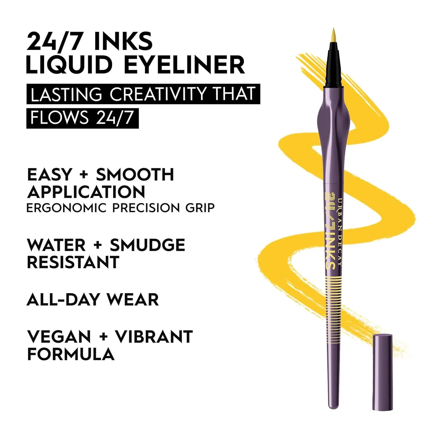 Urban Decay 24/7 Inks Liquid Eyeliner Pen, Water-Resistant, Smudge-Resistant, Fine Tip, Ergonomic Precision Grip, Matte and Shimmer Finishes - 0.01 fl oz