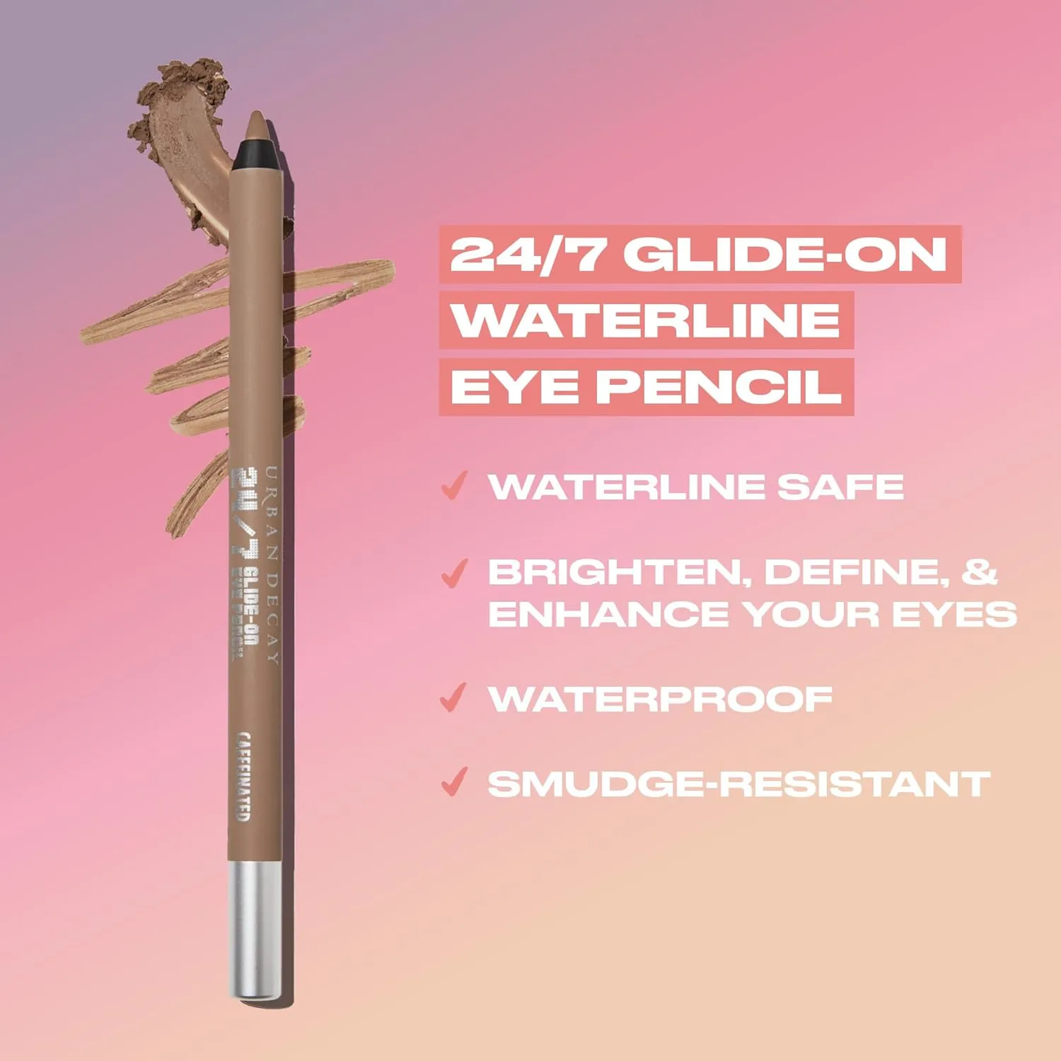 Urban Decay 24/7 Waterproof Waterline Eyeliner Pencil, Smudge-Resistant, Transfer-Resistant, 24HR Wear, Long-lasting Creamy Neutral Color, Eye Liner for Tightlining   Defining, Vegan - 0.04 oz