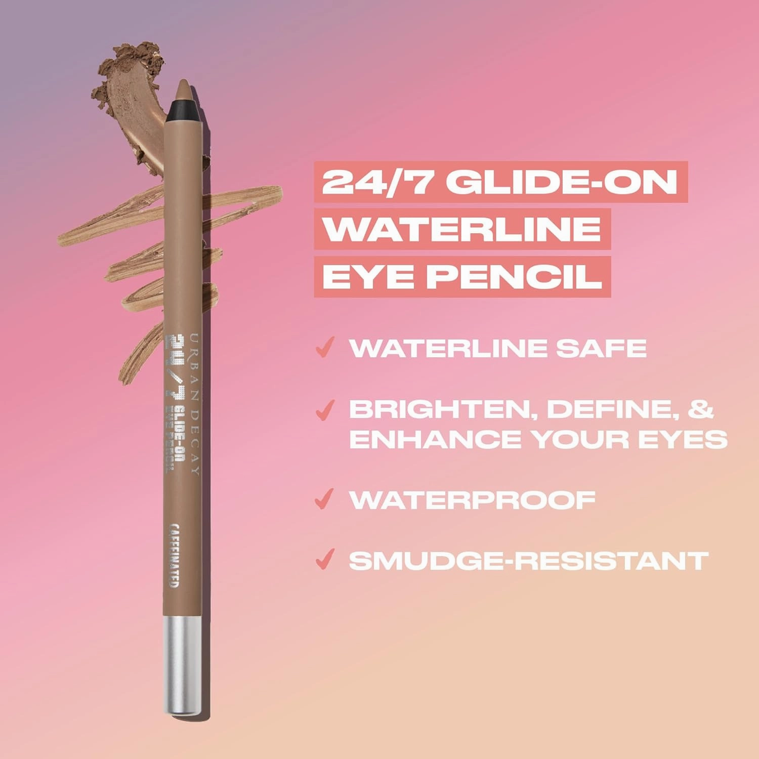Urban Decay 24/7 Waterproof Waterline Eyeliner Pencil, Smudge-Resistant, Transfer-Resistant, 24HR Wear, Long-lasting Creamy Neutral Color, Eye Liner for Tightlining   Defining, Vegan - 0.04 oz