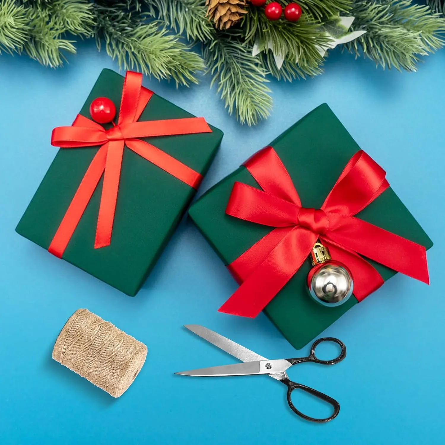 Vanhench 24"x2520"(210') Christmas Green Solid Color Wrapping Paper, Art Kraft Paper for Bouquet Flower Crafts Packing, Poster, Bulletin Board, Floor Covering & Table Runner