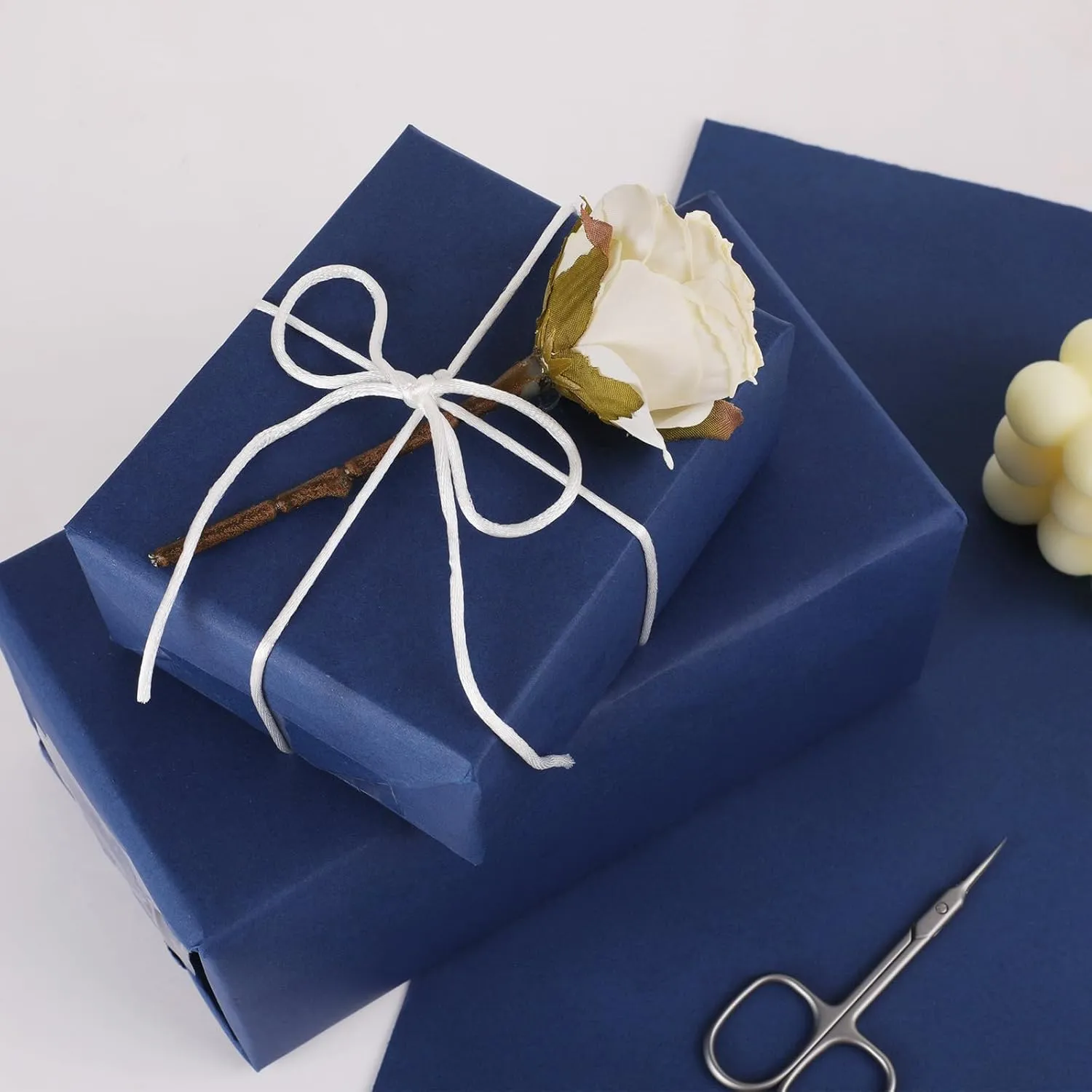 Vanhench 36"x1500" (125') Navy Blue Wrapping Paper, Art Kraft Craft Paper for Birthday Gift Wrapping, Bouquet Flower Crafts, Poster Bulletin Board Construction, Moving Shipping Packing Supplies