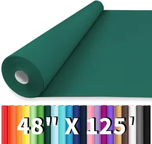 Vanhench 48"x1500" (125') Dark Green Wrapping Paper for Fathers Day, Colored Kraft Paper Roll for Art Crafts Poster Bulletin Construction Floor Covering Table Runner, Gifts & Floral Bouquet Wrapping