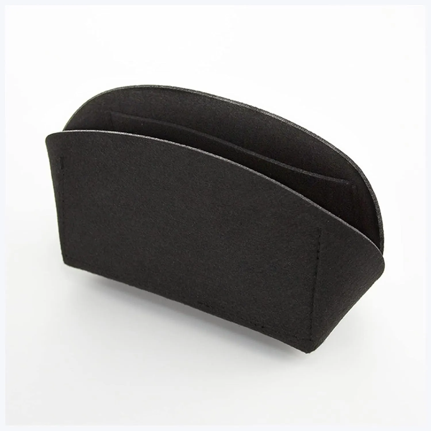 Vanity Storage Box Inner Bag Insert Storage Bag Travel Wallet Cosmetic Handbag Storage Bag Lined with Felt Cloth Ladies Cosmetic Bag Vanity Organizer Box(Black,XXL with Zipper)