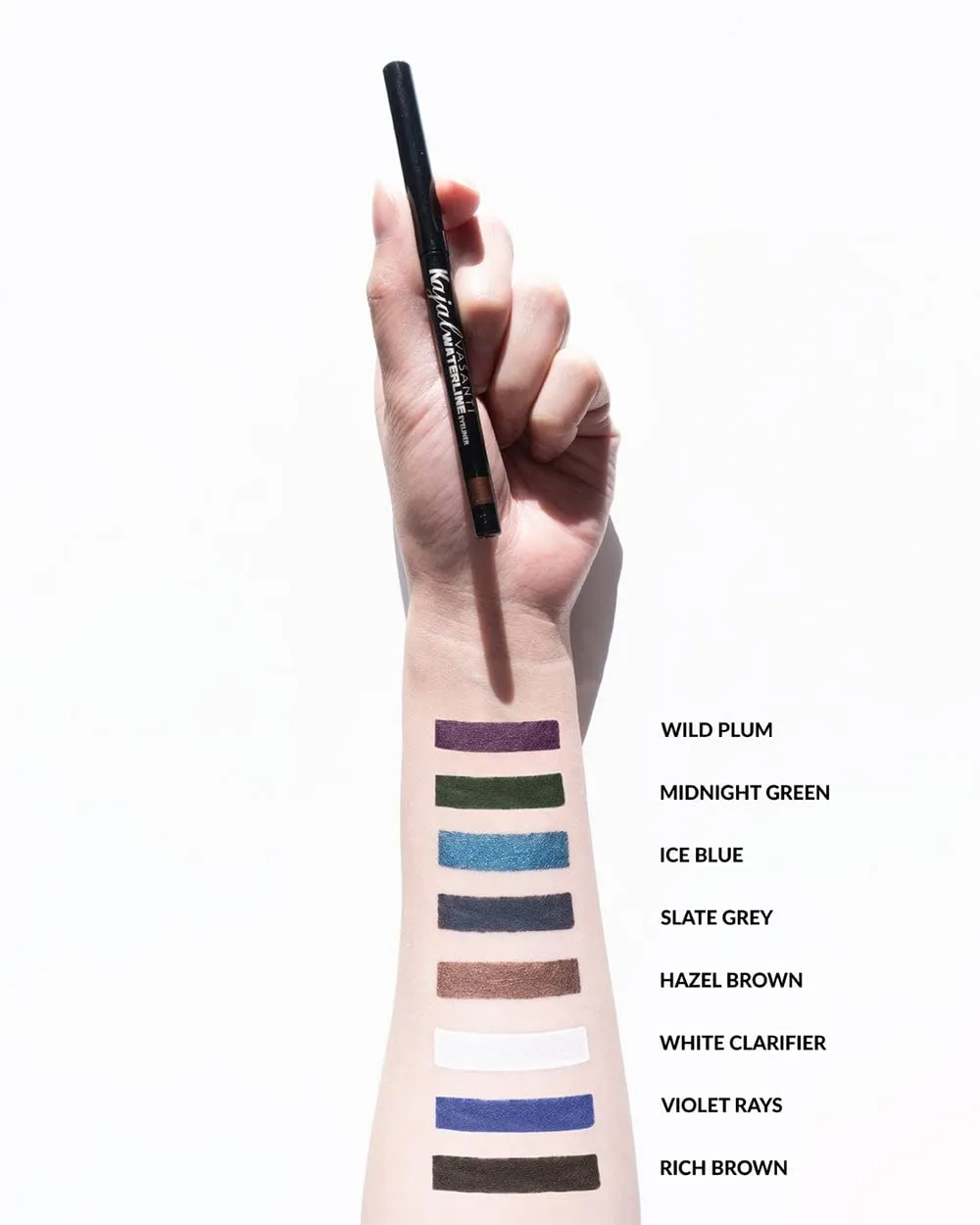VASANTI Kajal Waterline Eyeliner Pencil - Long-lasting, Waterproof, Smudge-proof, Safe for Sensitive Eyes, Waterline Eye Liner - Opthalmologist Approved and Tested (Midnight Green)