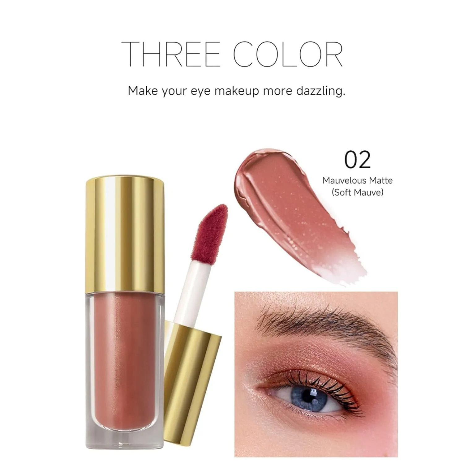 Vegoly Liquid Eye Shadow - Long-Lasting Matte & Shimmer Formula, Buildable Color Intensity, Long-Wear Waterproof Cream Eyeshadow Stick for Professional/Everyday Makeup (Mix 3Pcs)