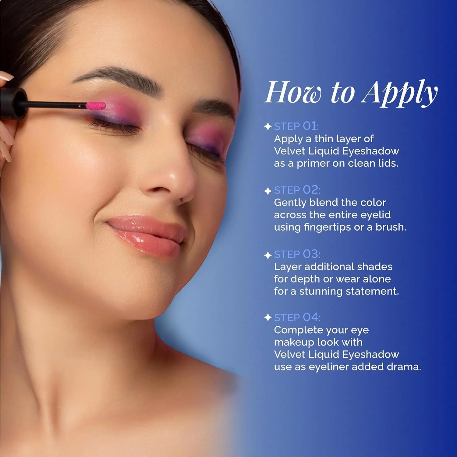 Velvet - Liquid Eyeshadow & Eye Primer in Blue Color - (5ml) for Long-Lasting, Waterproof Matte Finish Makeup Look - Best Suitable for Eyeshadow base