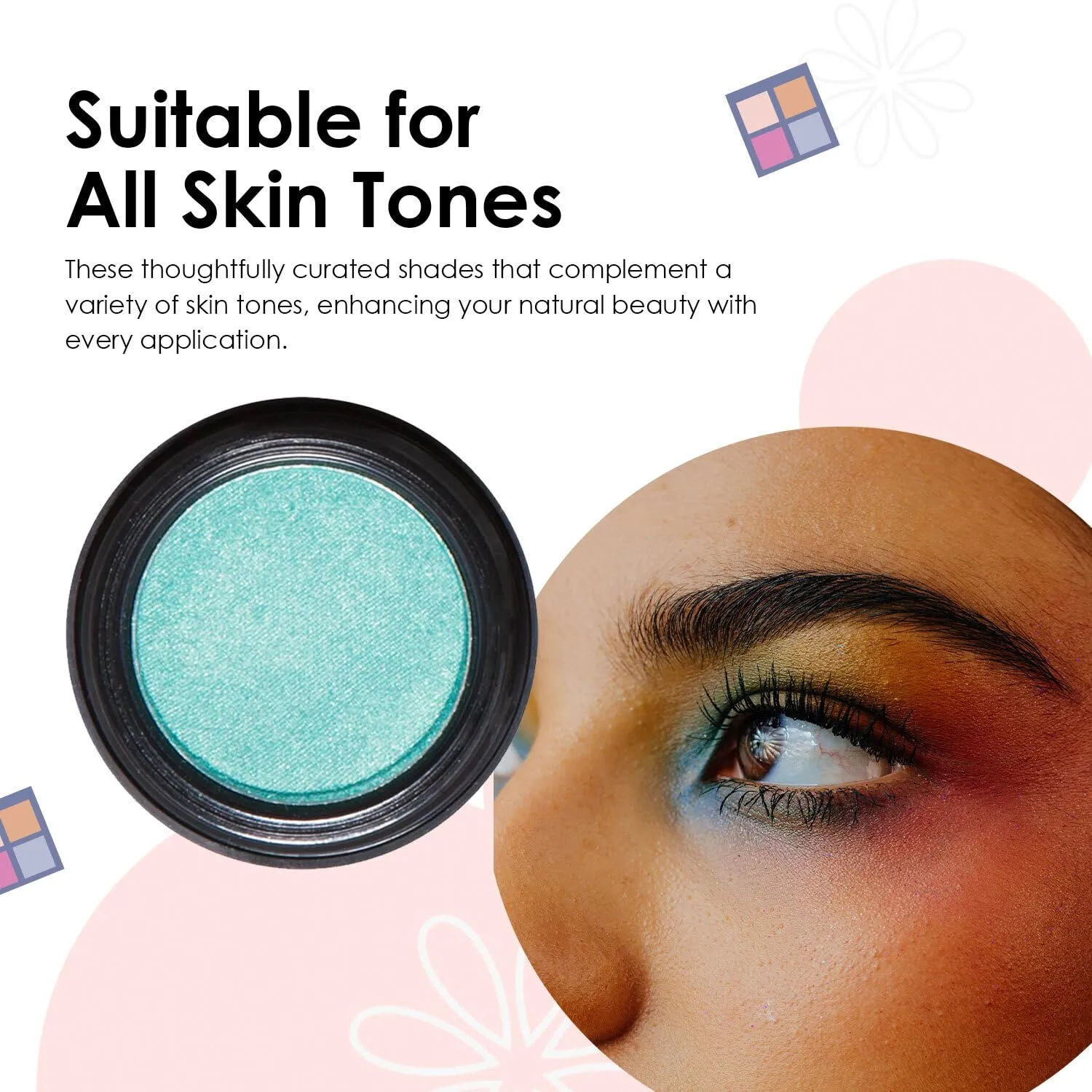 Vera Moore Eyeshadow, Highly Pigmented Eyeshades and Textures, Provide Bold and Lasting Looks, Suitable for Any Event, Easily Blendable Eye Makeup in Multiple Shades. (Aqua)