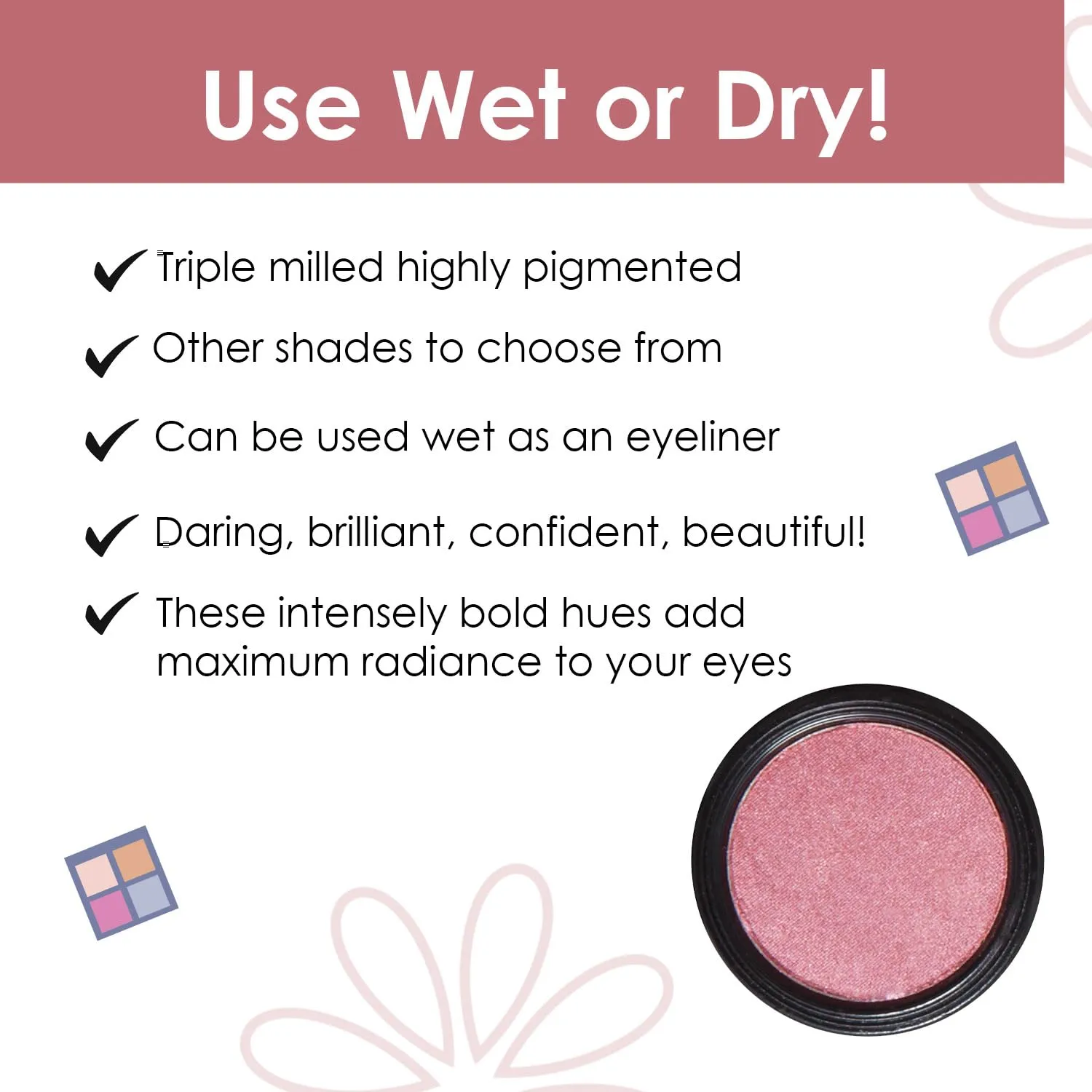 Vera Moore Eyeshadow, Highly Pigmented Eyeshades and Textures, Provide Bold and Lasting Looks, Suitable for Any Event, Easily Blendable Eye Makeup in Multiple Shades. (Dusty Rose)