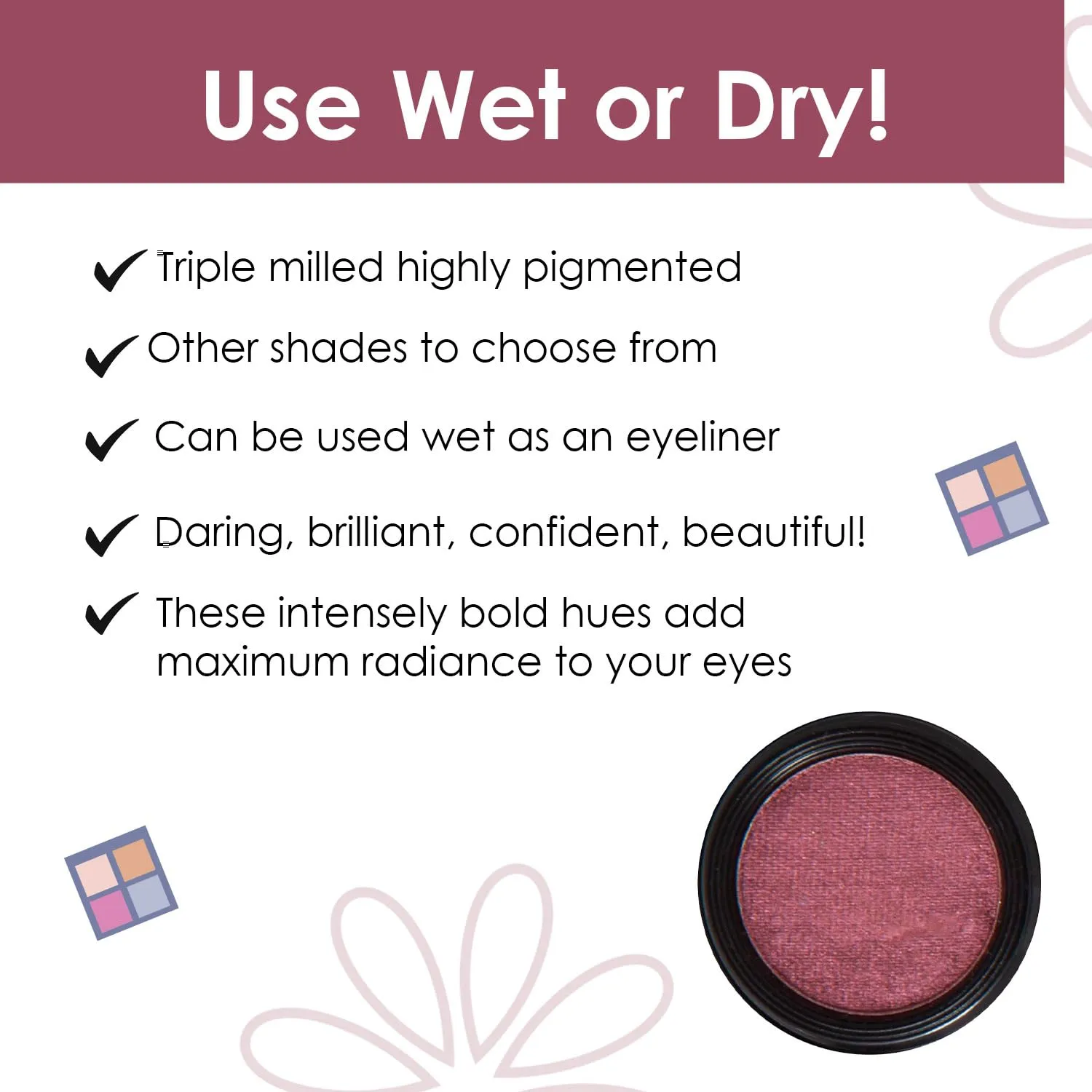 Vera Moore Eyeshadow, Highly Pigmented Eyeshades and Textures, Provide Bold and Lasting Looks, Suitable for Any Event, Easily Blendable Eye Makeup in Multiple Shades. (Wildberry)