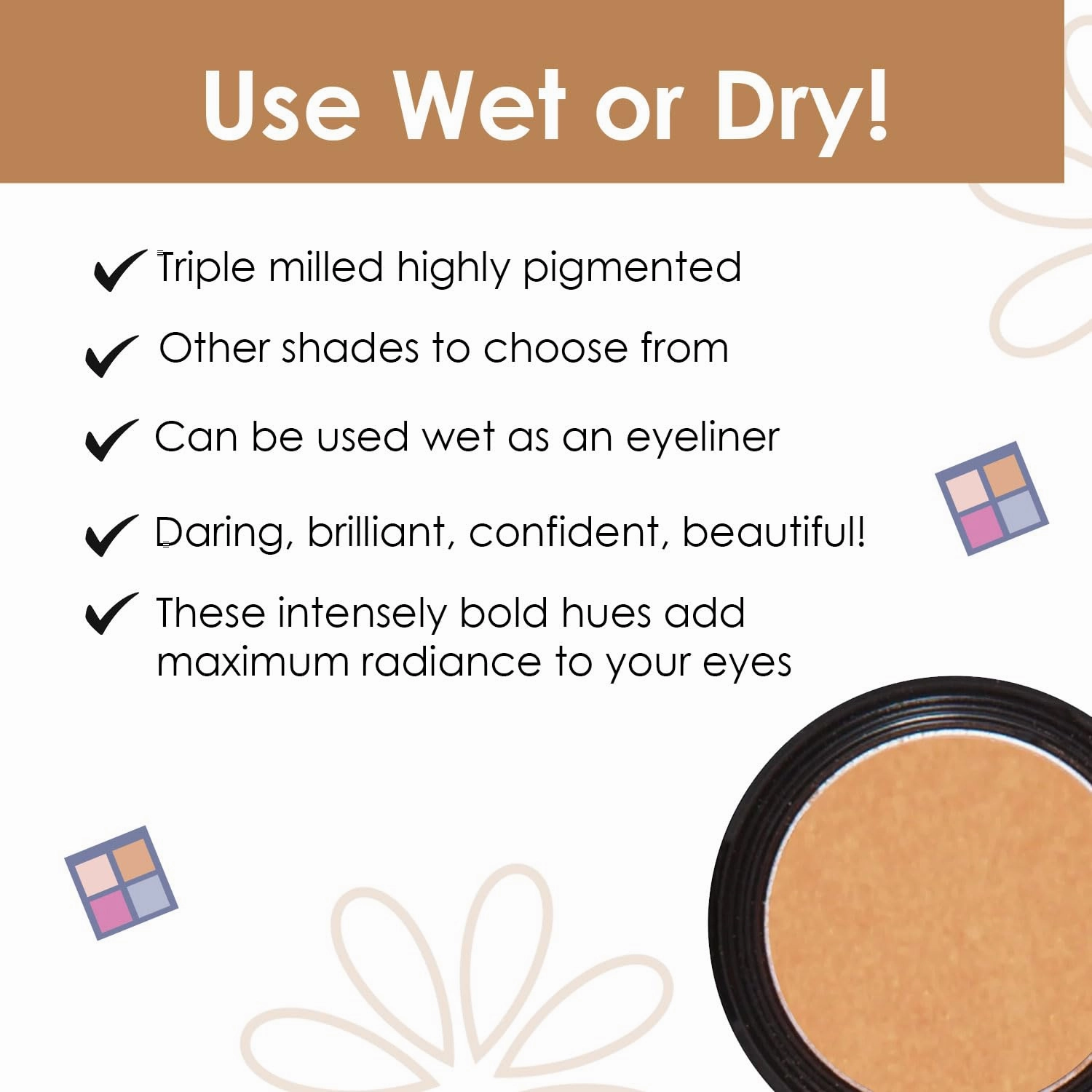 Vera Moore Eyeshadow, Highly Pigmented Eyeshades and Textures, Provide Bold and Lasting Looks, Suitable for Any Event, Easily Blendable Eye Makeup in Multiple Shades. (Autumn Gold)