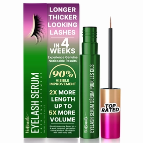 VieBeauti Premium Eyelash Growth Serum: Lash Enhancing Serum with Advanced Formula to Boost Longer Fuller and Thicker Looking Lashes - Vegan & Cruelty-Free for Sensitive Eyes 3mL 3-Month Supply
