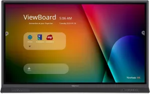 ViewSonic IFP6552 65 Inch ViewBoard 4K Interactive Flat Panel Display with 33-Point Touch, Integrated Microphone and HDMI, VGA, RJ45, 60W Powered USB-C Connectivity