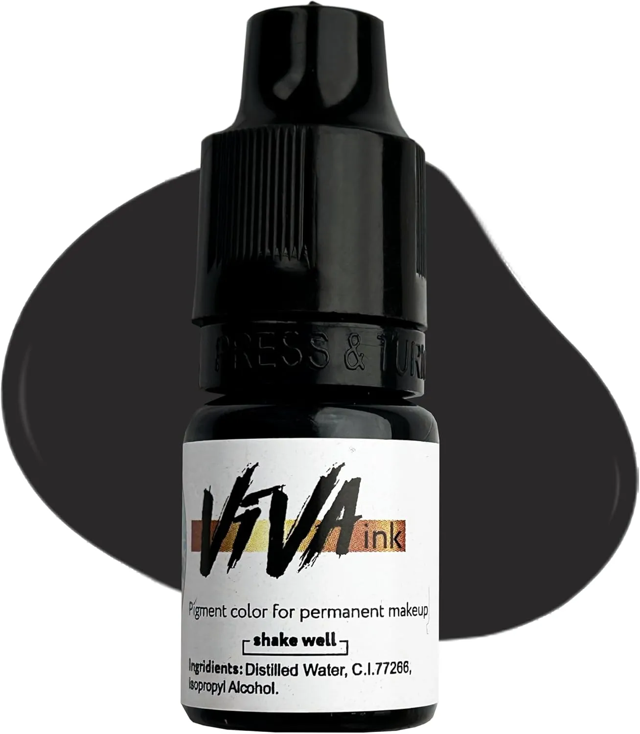 VIVAINK Black Permanent Makeup Eyeliner Pigment Tattoo Ink 0.2 oz - Flawless Results with Our Premium-Quality, Long-Lasting Pigment for Tattooing and Permanent Makeup