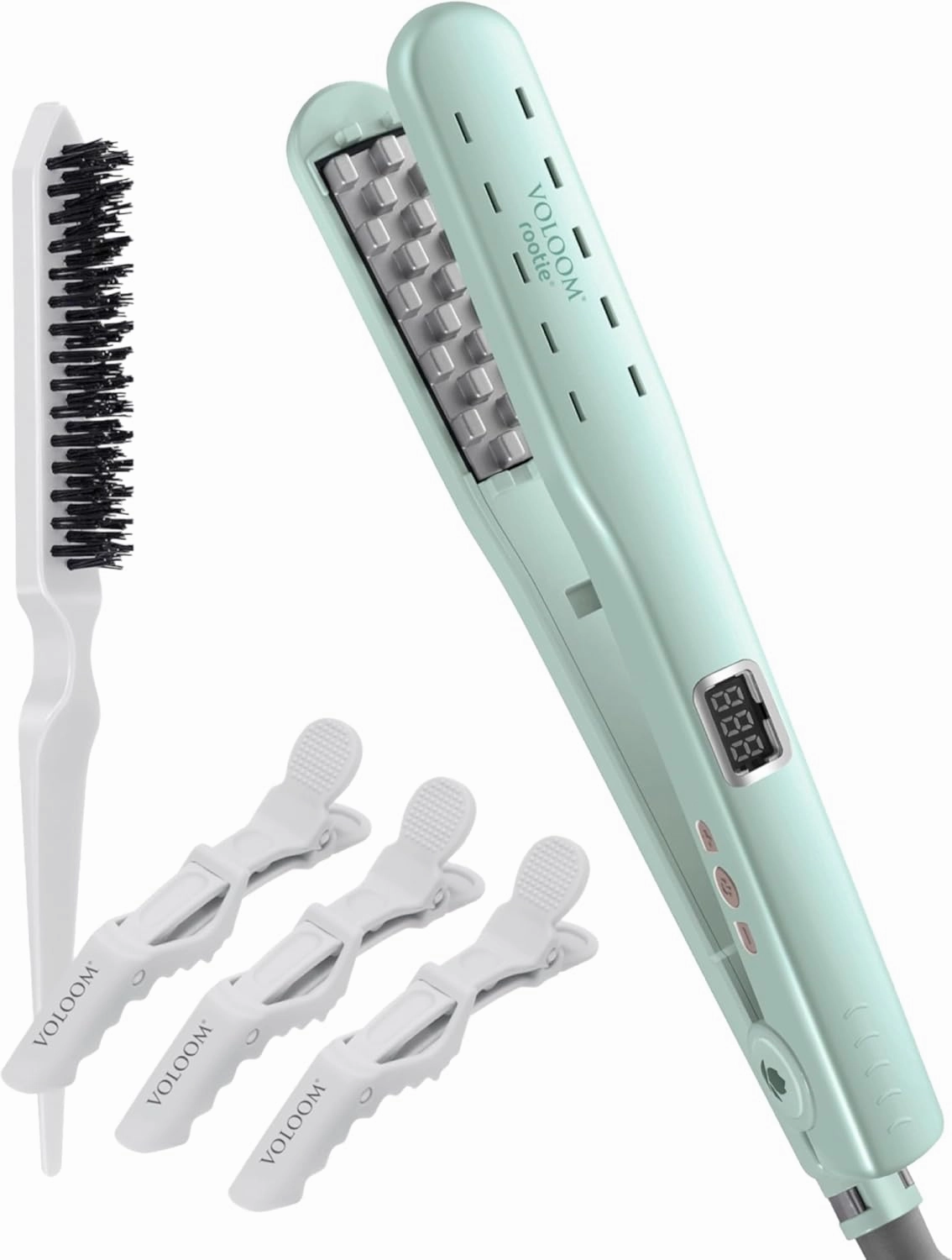 Voloom Rootie 3/4” Inch Professional Volumizing Ceramic Hair Iron | Lasting Hair Volume | for Short Or Thin Hair | Adjustable Temp | Auto Shut-Off