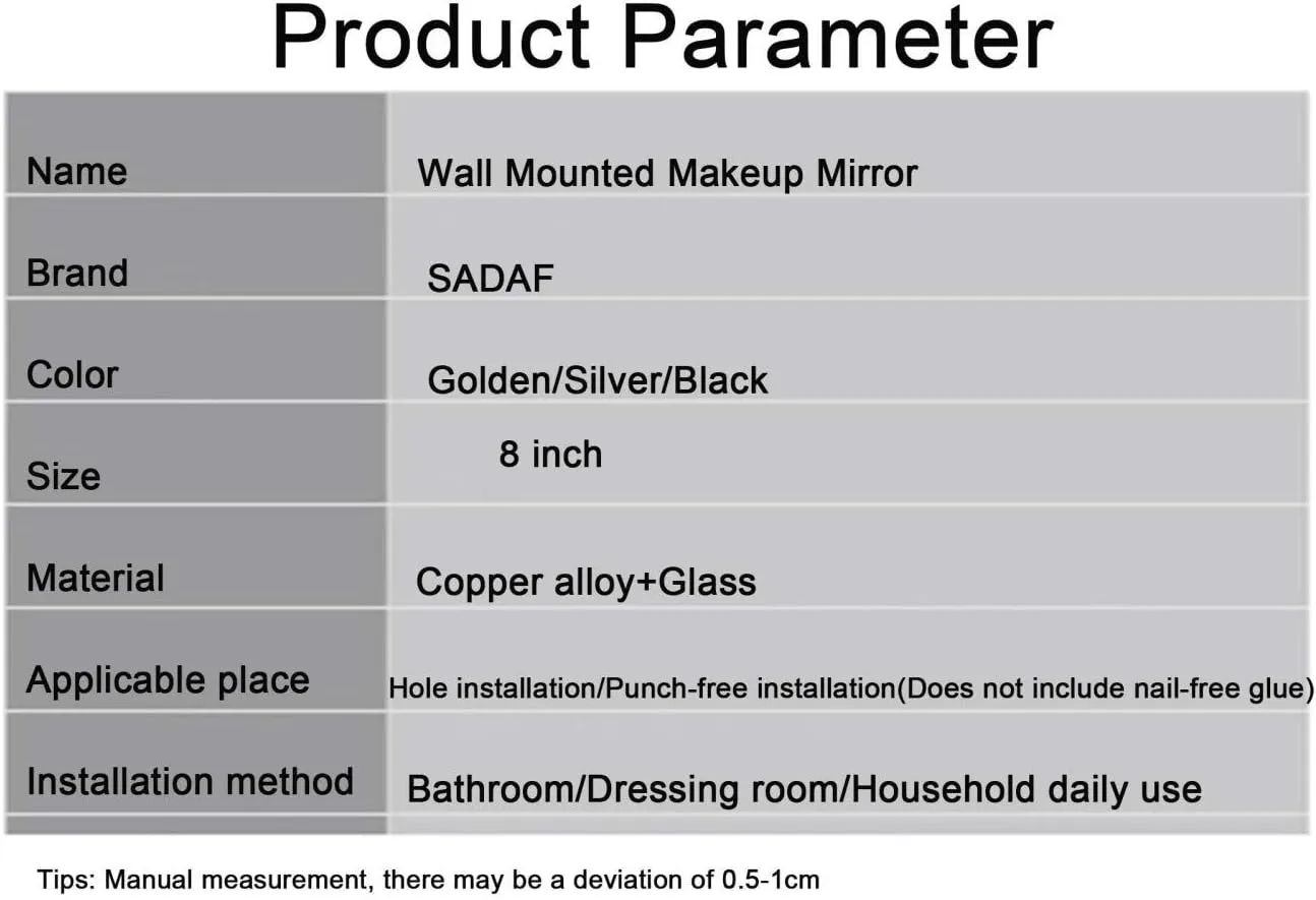 Wall Mounted Makeup Mirror, Double Sided Magnifying LED Mirror, Bathroom Mirror, 360°Swivel and Extendable, Shaving Mirror with Plug-in/Wiring/Black/Wiring