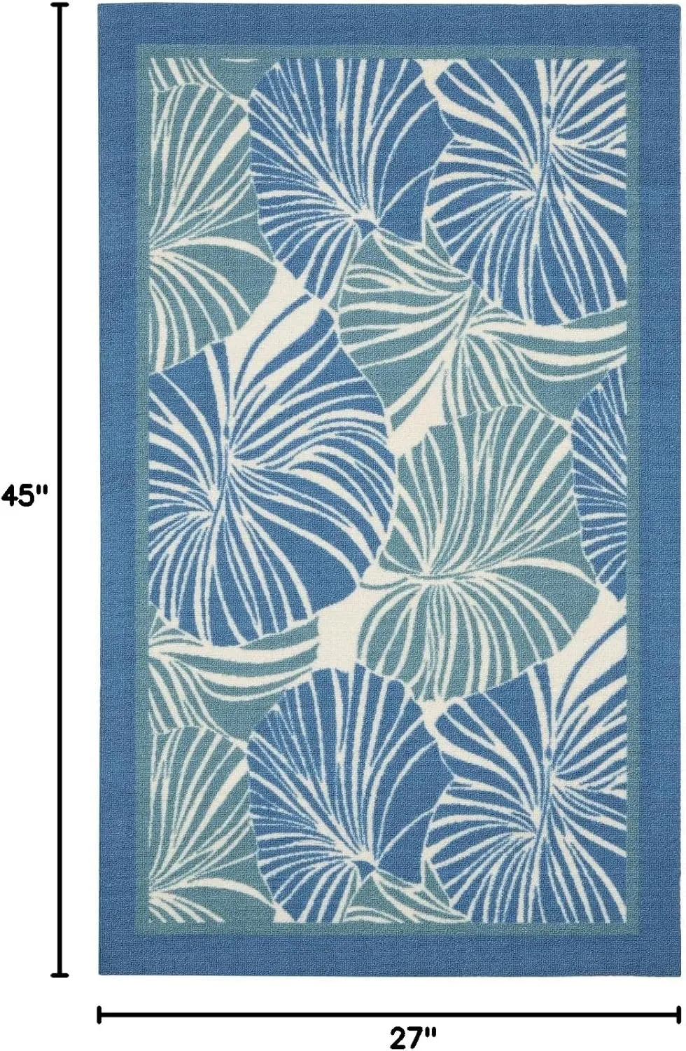 Waverly Sun N' Shade Indoor/Outdoor Blue 2'3" x 3'9" Area Rug, Easy-Cleaning, Non Shedding, Bed Room, Living Room, Dining Room, Backyard, Deck, Patio (2x4)