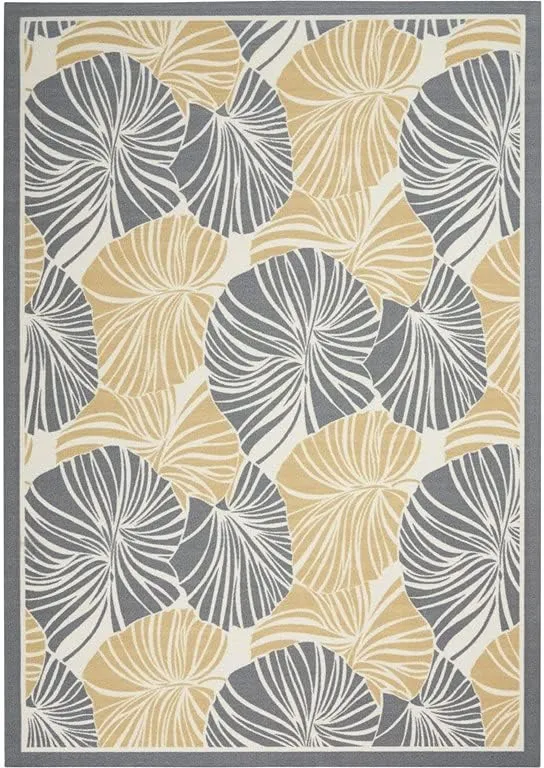 Waverly Sun N' Shade Indoor/Outdoor Blue 2'3" x 3'9" Area Rug, Easy-Cleaning, Non Shedding, Bed Room, Living Room, Dining Room, Backyard, Deck, Patio (2x4)