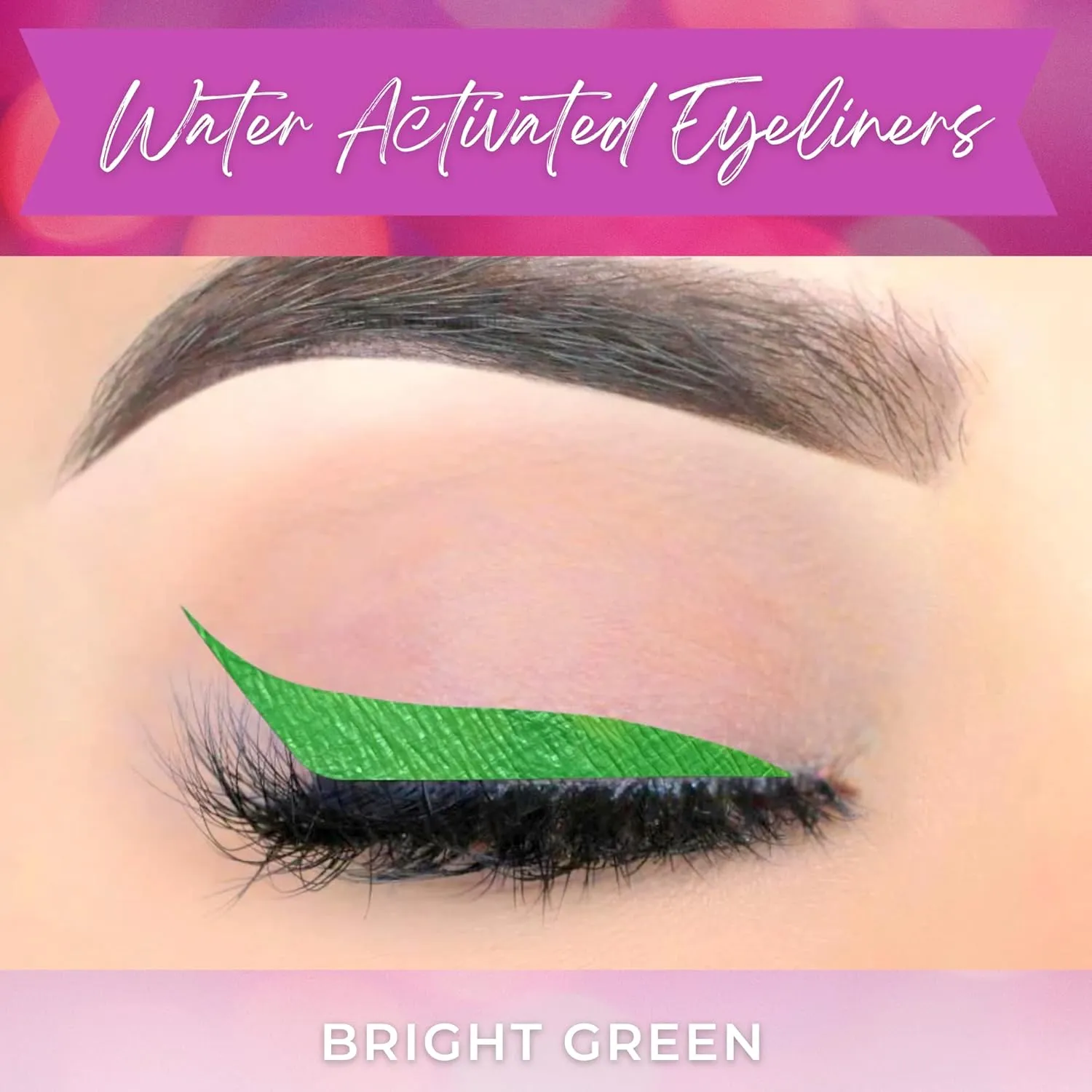 Wet Liners Parent- Cake Eyeliner with Applicator Brush - Water Activated Dry Pressed Eyeliner - Long-Lasting, Vibrant Color, Smudge Resistant - Vegan Cruelty Free Paraben Free (Bright Green)