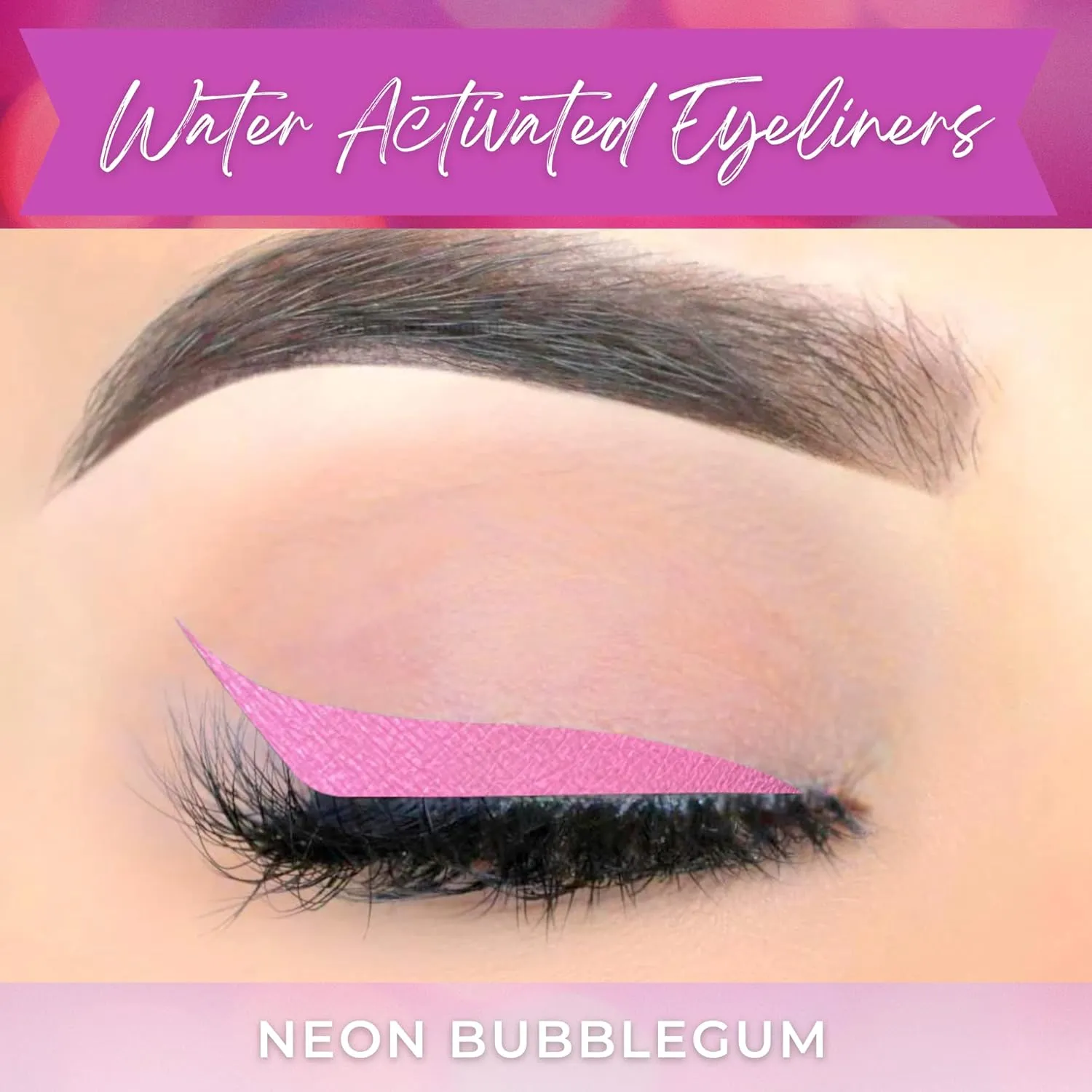 Wet Liners Parent- Cake Eyeliner with Applicator Brush - Water Activated Dry Pressed Eyeliner - Long-Lasting, Vibrant Color, Smudge Resistant - Vegan Cruelty Free Paraben Free (Neon Bubblegum)