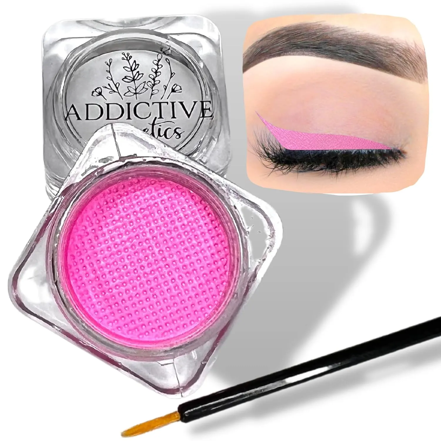 Wet Liners Parent- Cake Eyeliner with Applicator Brush - Water Activated Dry Pressed Eyeliner - Long-Lasting, Vibrant Color, Smudge Resistant - Vegan Cruelty Free Paraben Free (Neon Bubblegum)