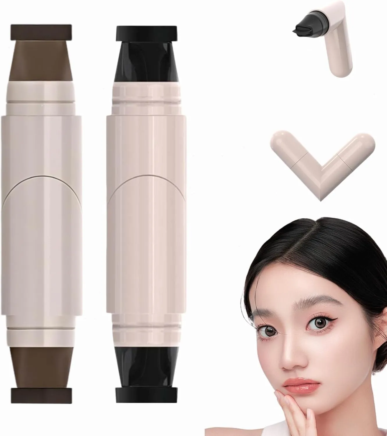 Winged Eyeliner Stamp, 2025 New Foldable Eyeliners Stamp for Perfect Wing, Waterproof Eyeliners Tool for Perfect Wings Smudge-Proof Quick Shaping Eyeliner Tool for Beginners (Black Brown)