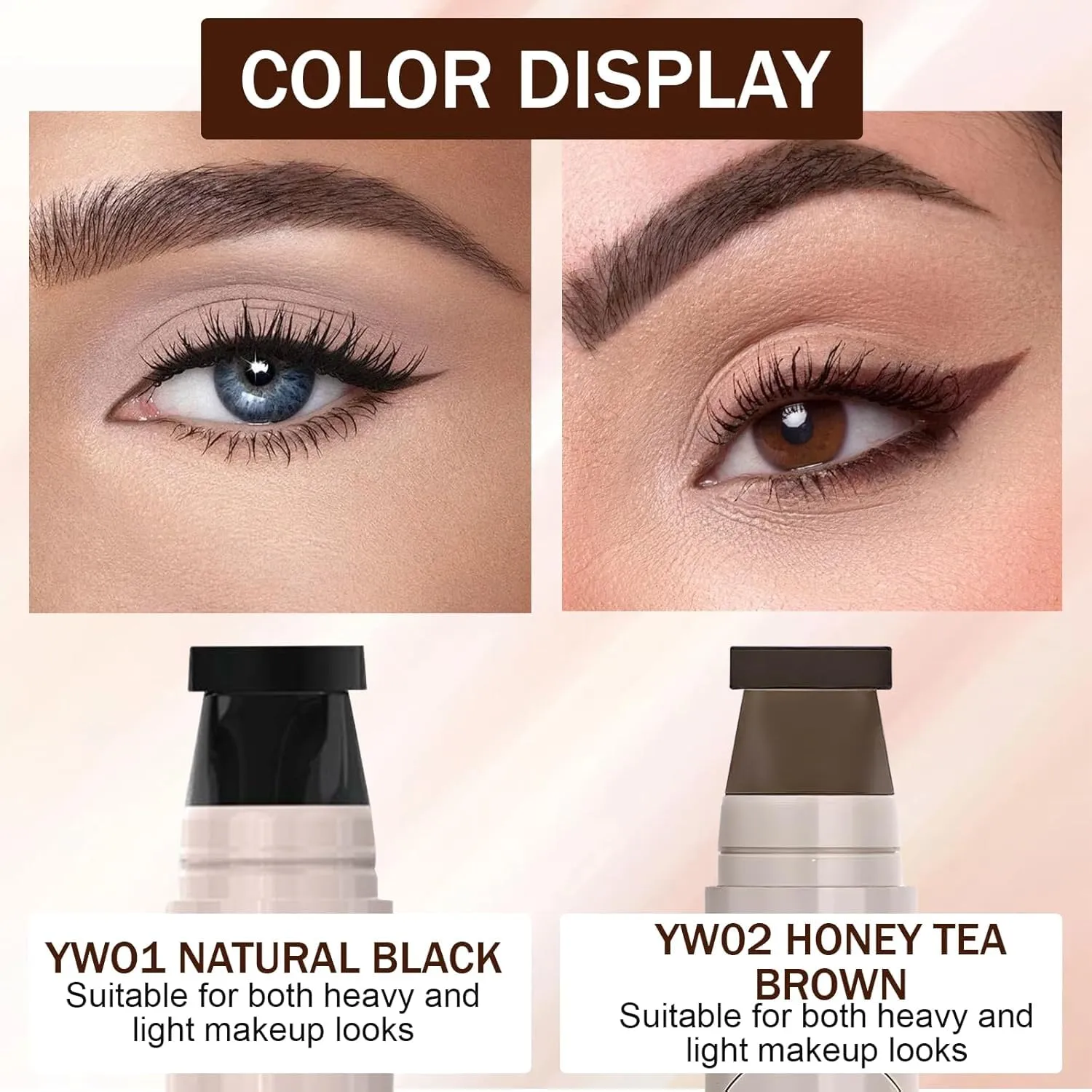 Winged Eyeliner Stamp, 2025 New Foldable Eyeliners Stamp for Perfect Wing, Waterproof Eyeliners Tool for Perfect Wings Smudge-Proof Quick Shaping Eyeliner Tool for Beginners (Black Brown)