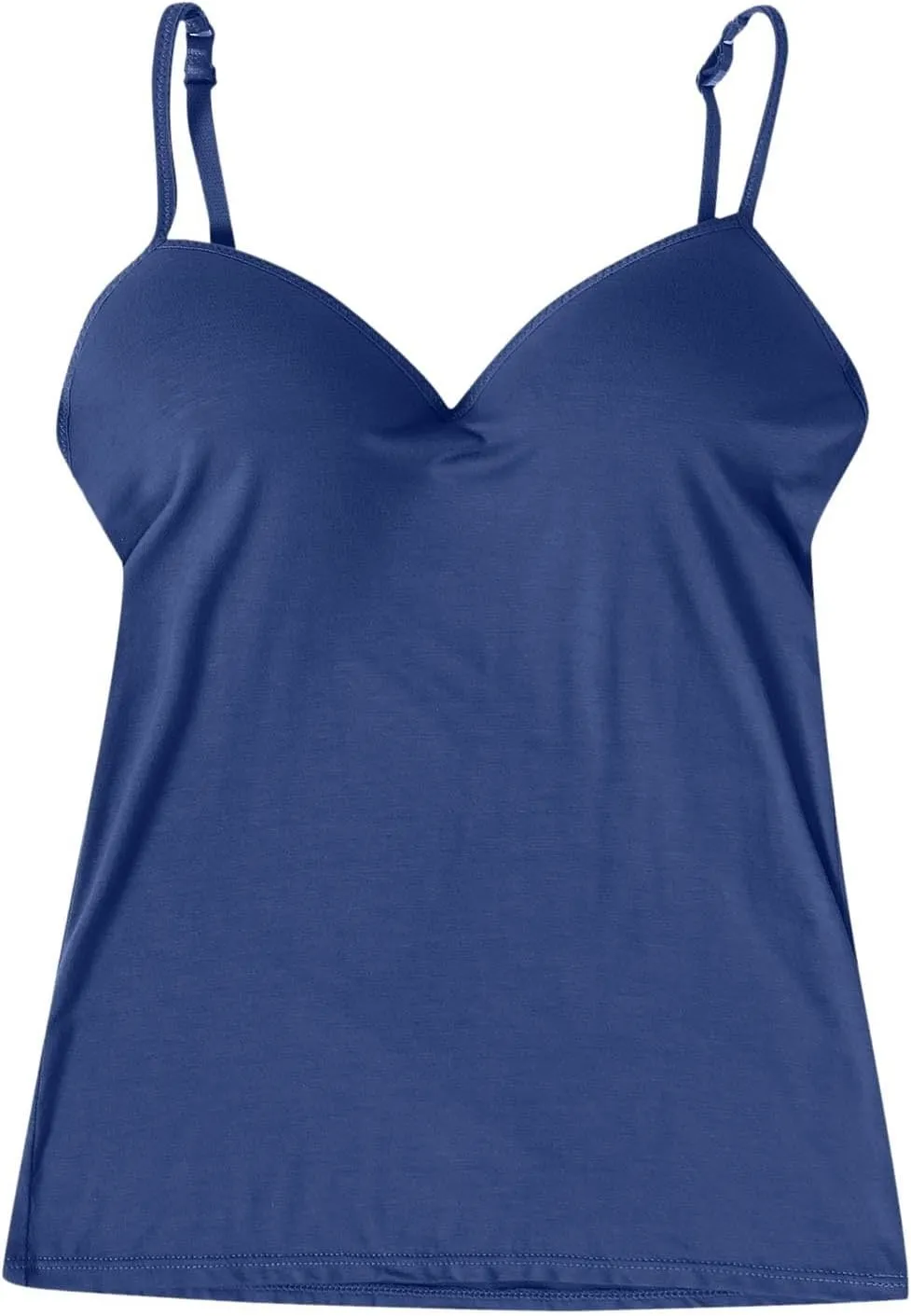 Women Camisole Tops with Built in Bra Adjustable Spaghetti Strap Basic Layer Padded Shelf Bra Cami Tank Tops