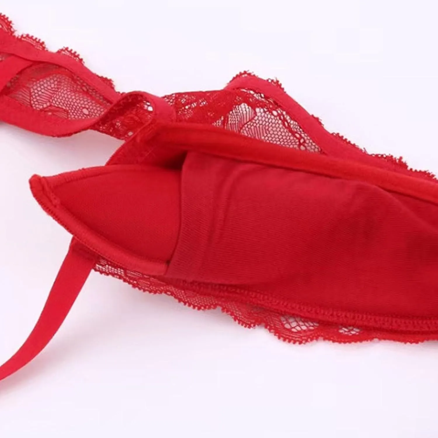 Women Lace 1/4 Cup Bras Sexy Lingerie Adjustable Unlined Push Up Underwear Underwire Sheer Bralette Balconette