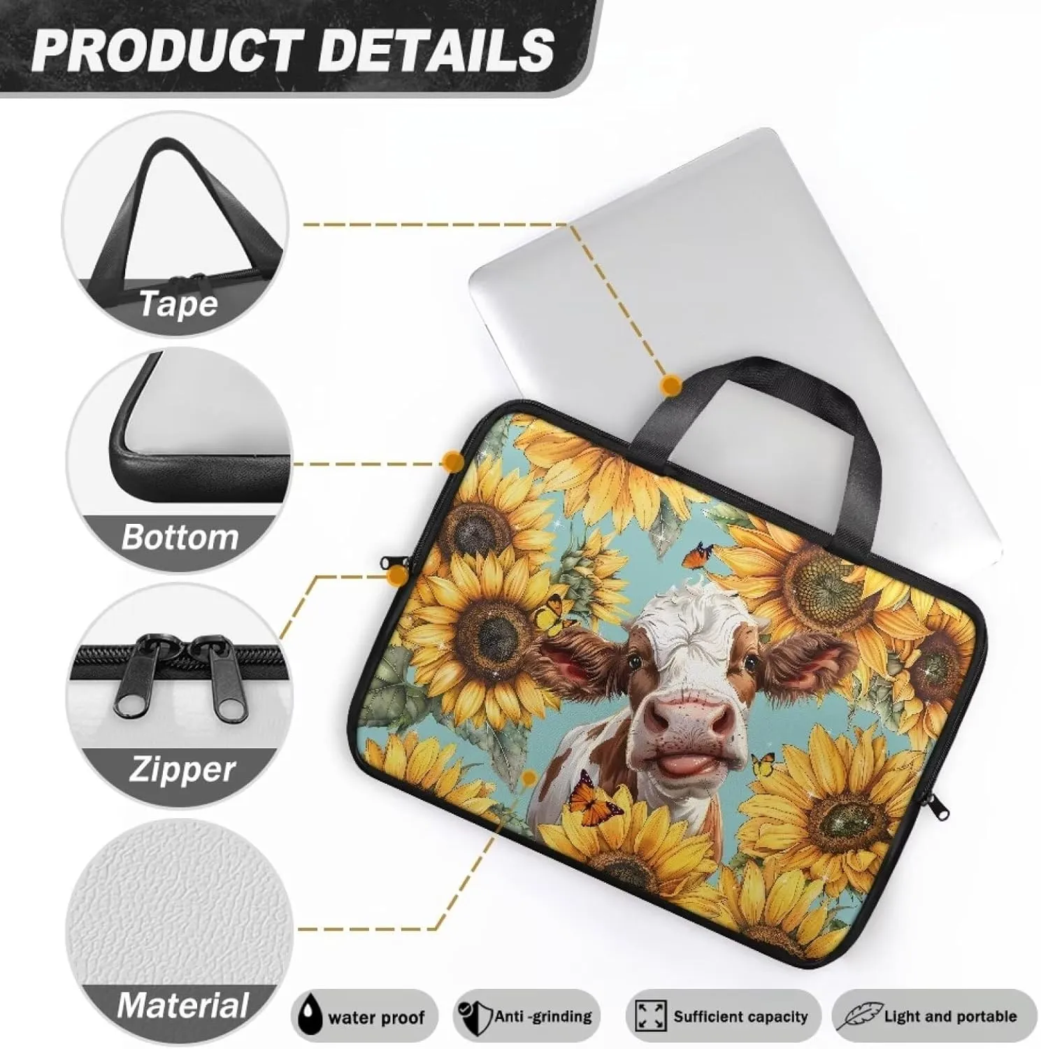 Women Men Laptop Tote Bag Portable Work 10-17 Large Laptop Briefcase Waterproof Messenger Handle Bag Business Trip